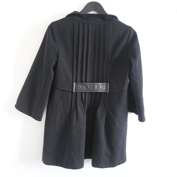 𝅺THEORY Loris Craze Black Drapery Coat Jacket Button Down Womens Size Small - Picture 6 of 6